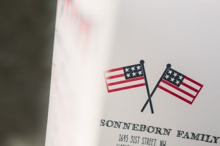 Patriotic letterpress moving announcements