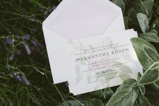 Vintage rose graduation party invitations from Smock