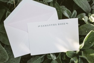 Sophisticated letterpress social notes from Smock