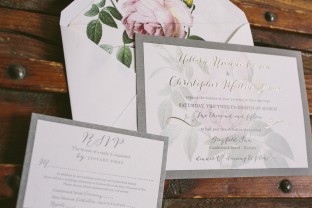 Rose wedding invitations by Smock