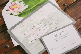Water lily wedding invitations by Smock