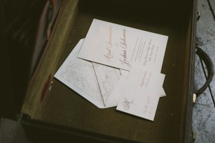 Rose gold wedding invitations