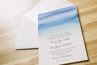 Custom watercolor wedding invitations from Smock