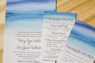 Custom watercolor wedding invitations from Smock