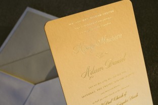 Orange ombre wedding invitations and save the dates from Smock