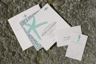 Letterpress Baptism invitations from Smock