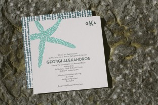 Letterpress Baptism invitations from Smock