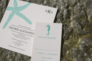 Letterpress Baptism invitations from Smock