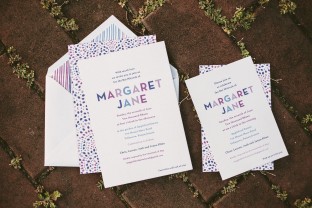Jewel toned Bat Mitzvah invitations from Smock