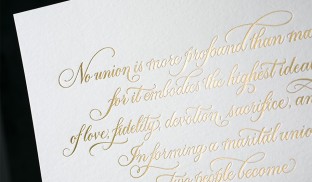 Love Wins art print from Smock featuring gold foil stamping and hand calligraphy by Sarah Hanna. This art print was created in celebration of the historic Supreme Court ruling for marriage equality