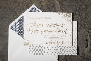 Aster foil stamped wedding invitations from Smock