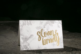 Bloomsbury digitally printed + foil stamped thank you note