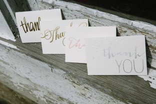 Foil stamped thank you notes from Smock