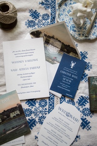 Nautical Prescott letterpress wedding invitations from Smock