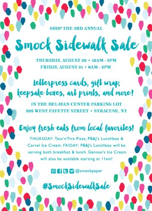 Shop the 3rd annual Smock Sidewalk Sale! August 20-21