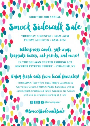 Shop the 3rd annual Smock Sidewalk Sale! August 20-21