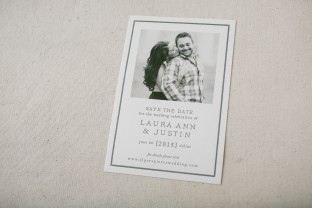 Black and white photo save the dates from Smock