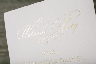 Custom gold foil wedding invitations
