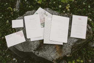 Floral letterpress wedding invitations from Smock