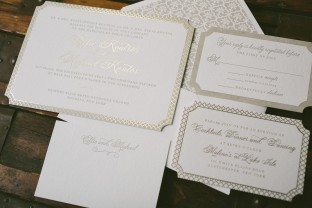 Custom letterpress and foil stamped wedding invitations from Smock