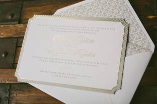 Custom letterpress and foil stamped wedding invitations from Smock