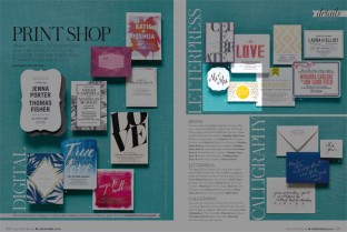 Smock coasters + cards featured in Weddingbells Fall / winter 2015 issue