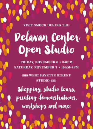 Visit Smock during the Delavan Center open studio on November 6-7