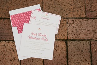 Hamilton letterpress Christmas party invitations from Smock