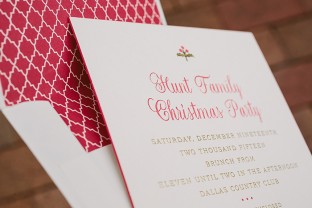 Hamilton letterpress Christmas party invitations from Smock