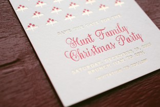 Hamilton letterpress Christmas party invitations from Smock