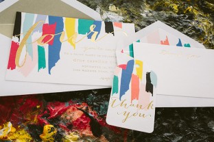 Custom painterly birthday party invitations from Smock