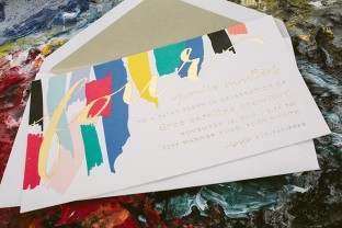 Custom painterly birthday party invitations from Smock