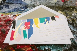 Custom painterly birthday party invitations from Smock