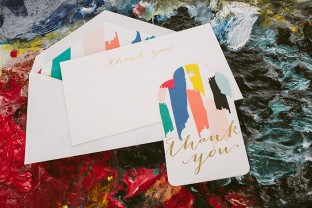 Custom painterly birthday party invitations from Smock