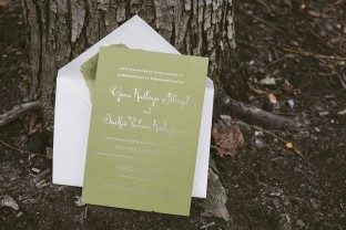 Digitally printed + foil stamped wedding invitations from Smock