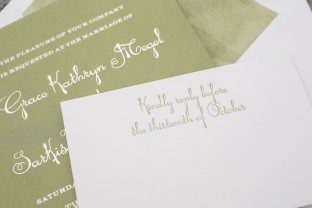 Digitally printed + foil stamped wedding invitations from Smock