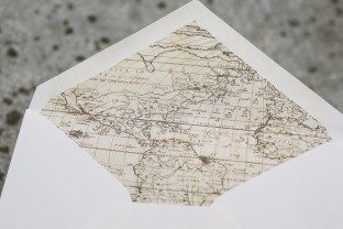 Vintage world map envelope liners