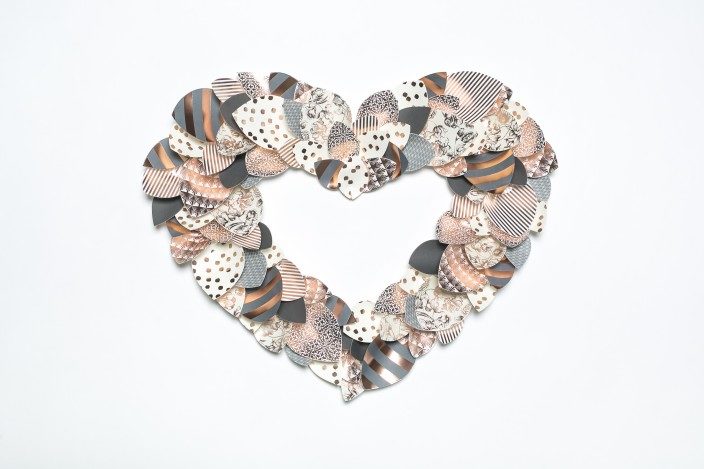 Foil stamped heart-shaped wreath from Smock