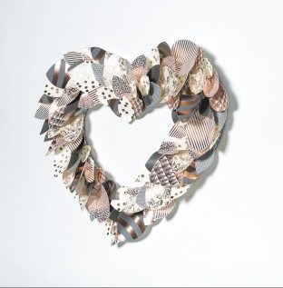 Foil stamped heart-shaped wreath from Smock