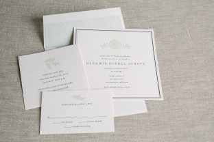 Sophisticated Bat Mitzvah invitations from Smock