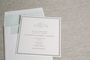 Sophisticated Bat Mitzvah invitations from Smock