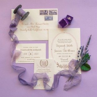 Ingalls letterpress + foil stamped wedding invitations from Smock spotted on Martha Stewart Weddings