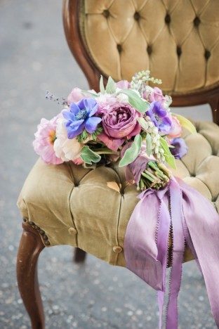 Purple wedding bouquet