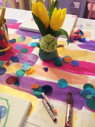 Paint party centerpieces