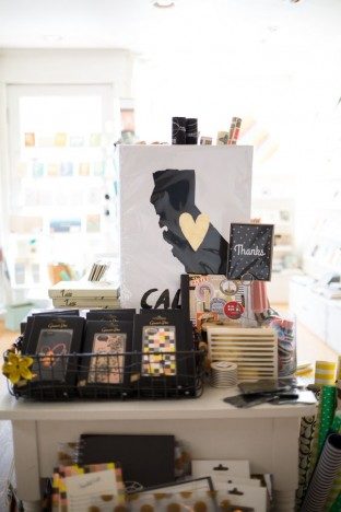 Product displays at Urbanic Paper Boutique