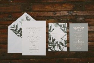 Linden wedding invitations and menus from Smock