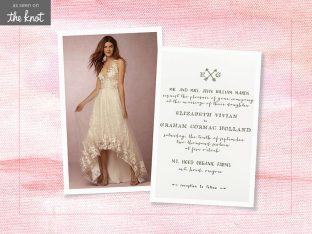 Cimarron letterpress wedding invitations from Smock featured by The Knot