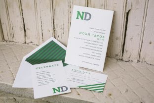 Trenton letterpress Bar Mitzvah invitations from Smock
