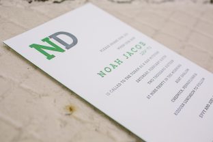 Trenton letterpress Bar Mitzvah invitations from Smock