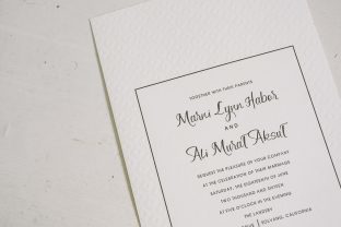 Custom Flynn wedding invitations from Smock + Heirloom Paper
